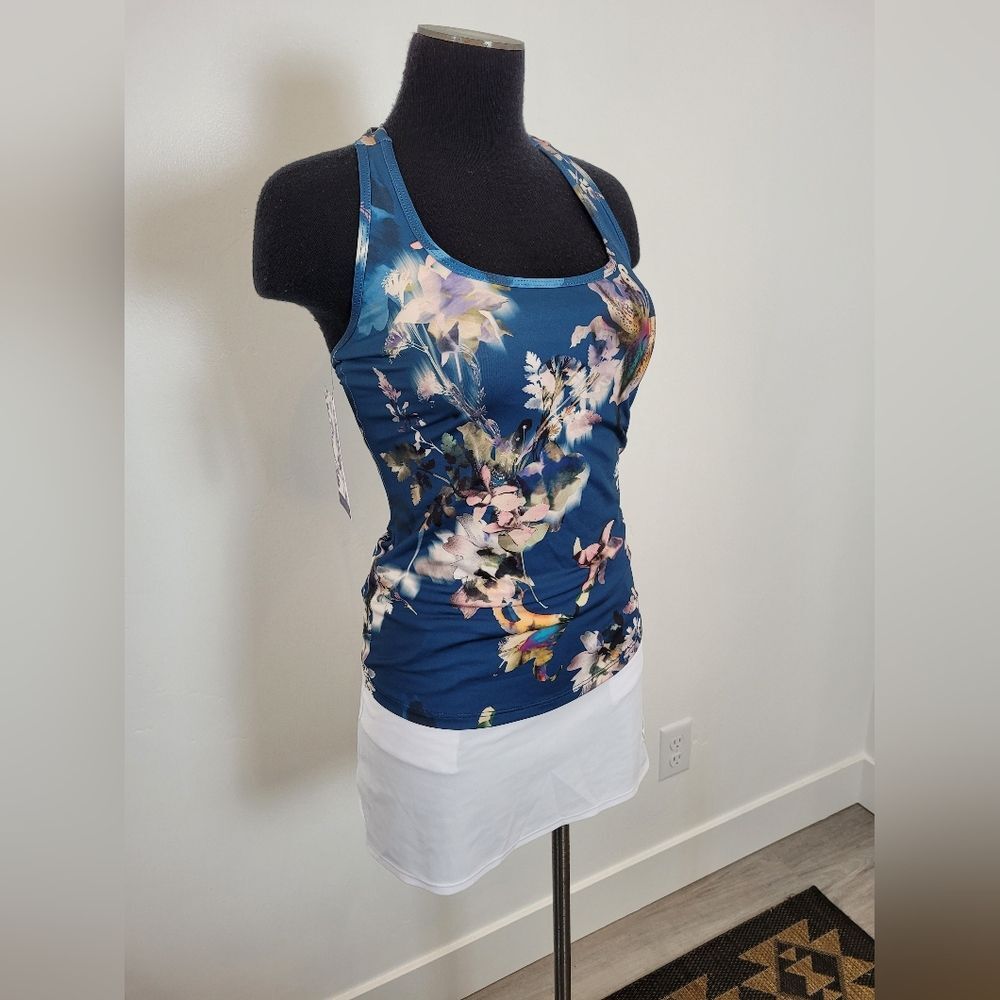 NEW Hapari Set Tennis Skirt Halter Top Floral Beach Golf Cruise UPF 50 Small